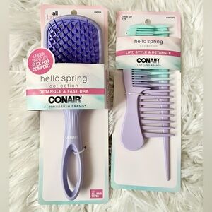 Conair detangling brush and 3 set comb
